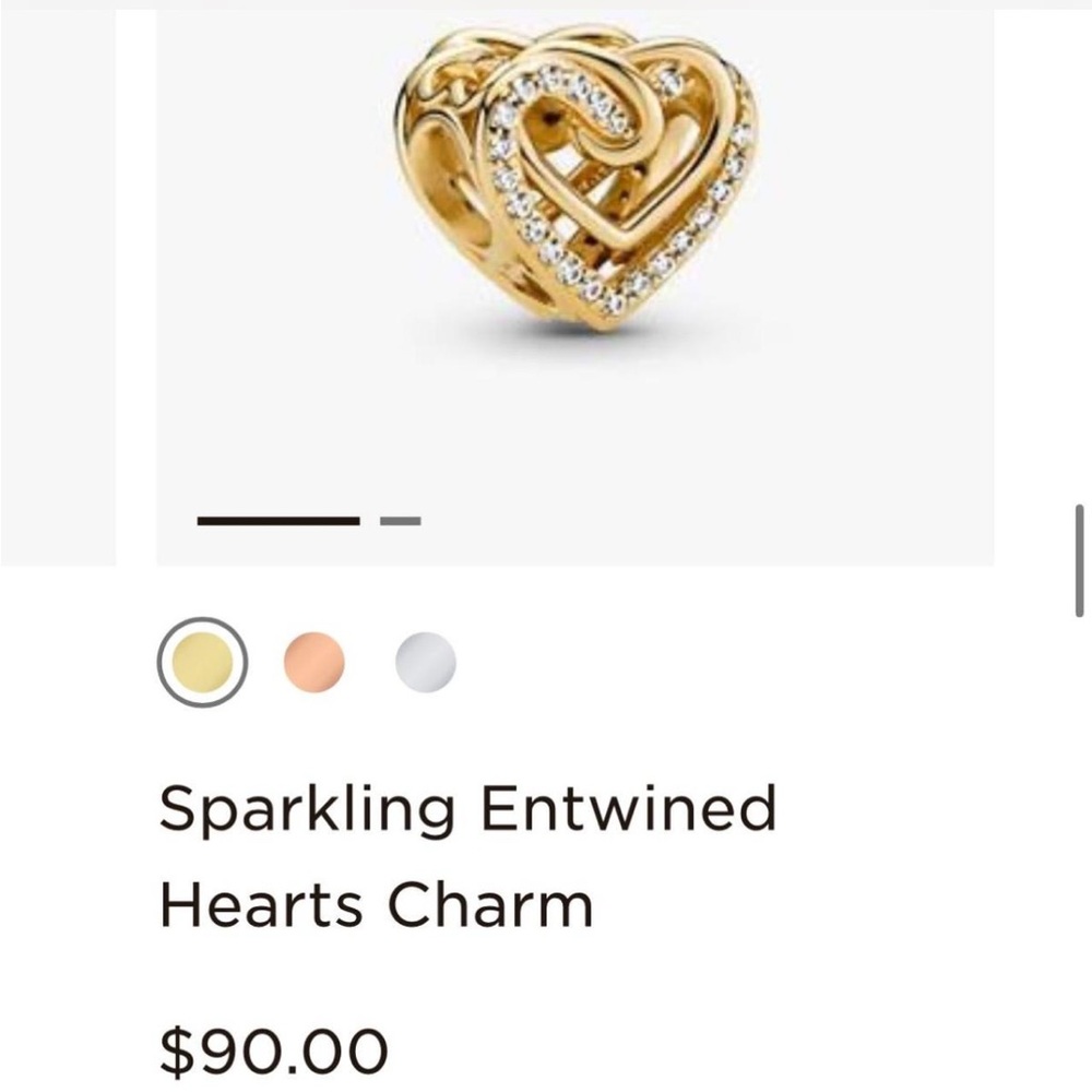 pandora heart gold charm brand new